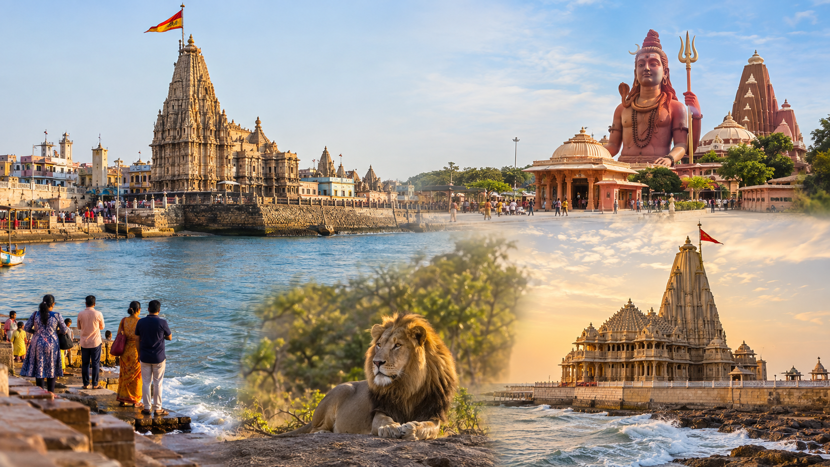 Dwarka Somnath Nageshwar Gir Tour Package From Rajkot